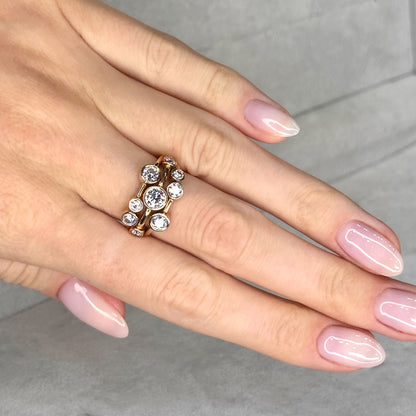 Bubble Diamond Ring in Rose Gold