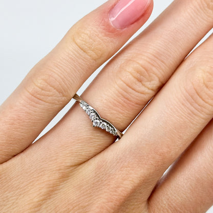 Shaped Diamond Wedding Ring in Platinum