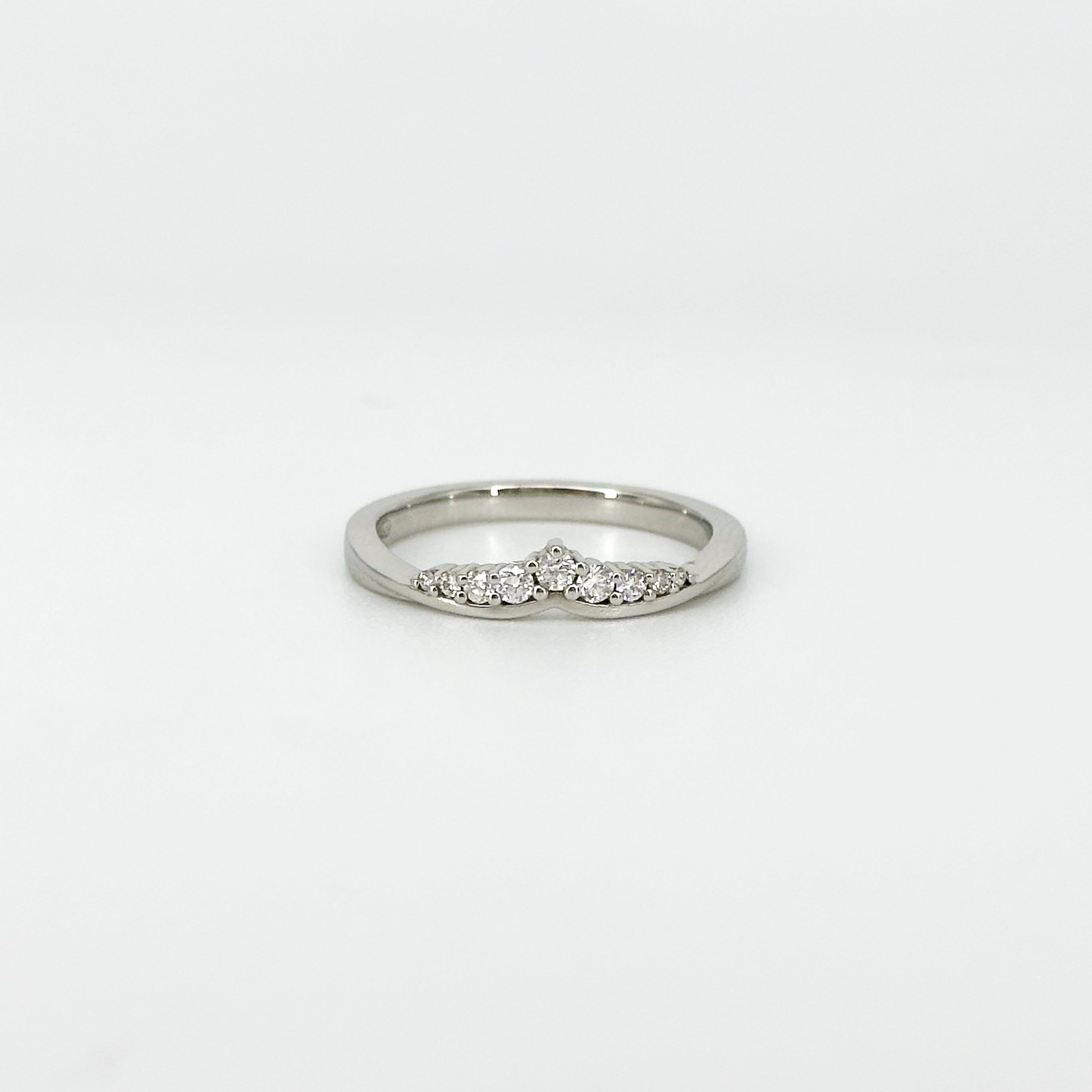 Shaped Diamond Wedding Ring in Platinum