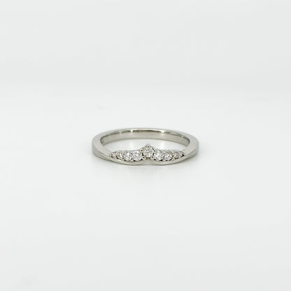 Shaped Diamond Wedding Ring in Platinum