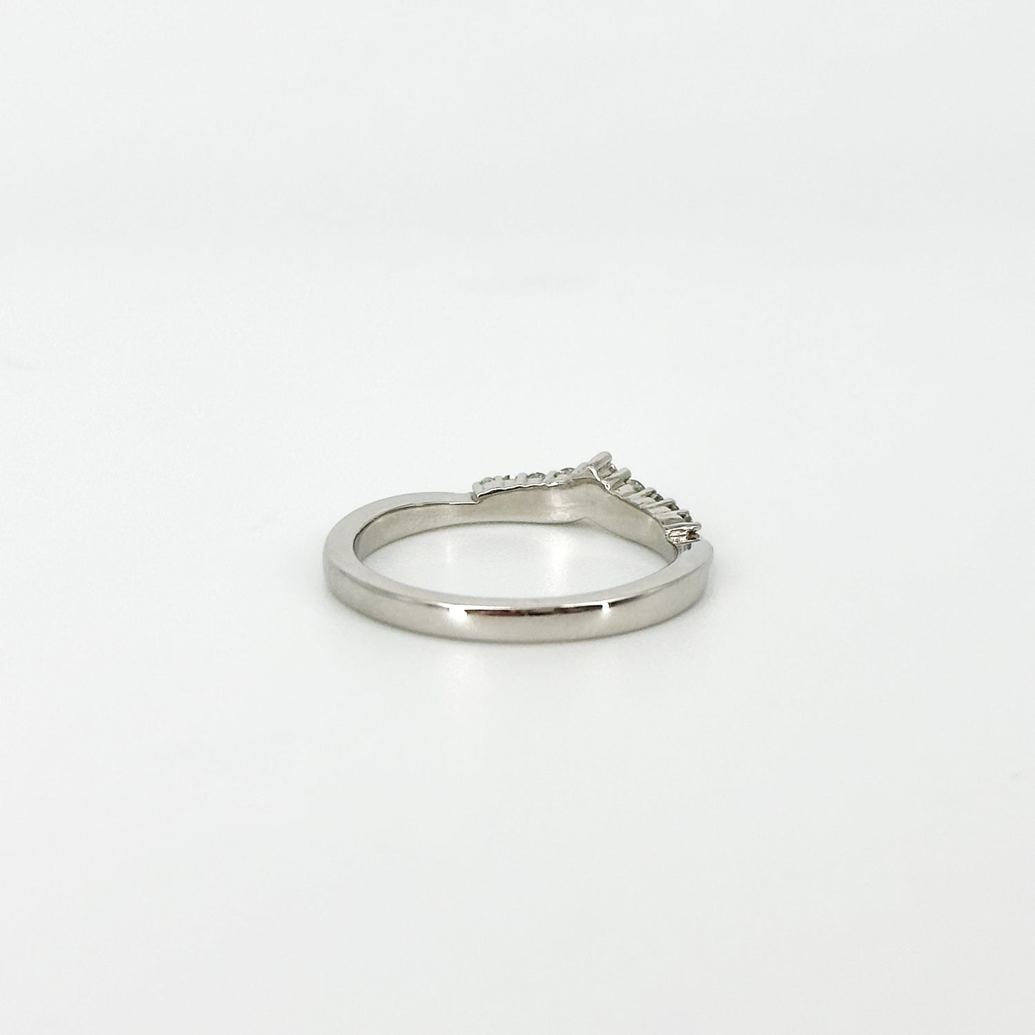 Shaped Diamond Wedding Ring in Platinum