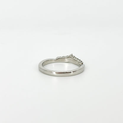 Shaped Diamond Wedding Ring in Platinum