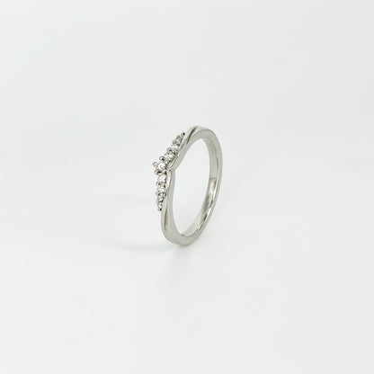 Shaped Diamond Wedding Ring in Platinum