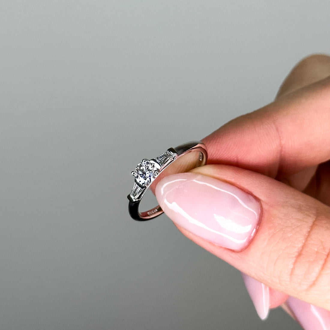 0.30ct Round Cut Diamond Trilogy Ring in Platinum