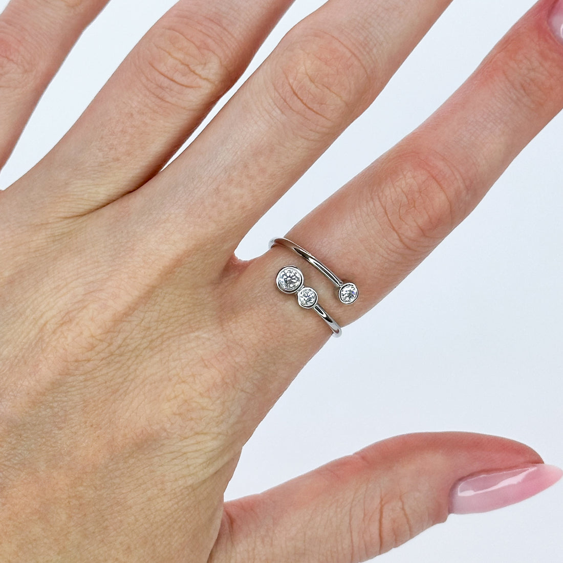 Platinum Ring with Three Diamonds