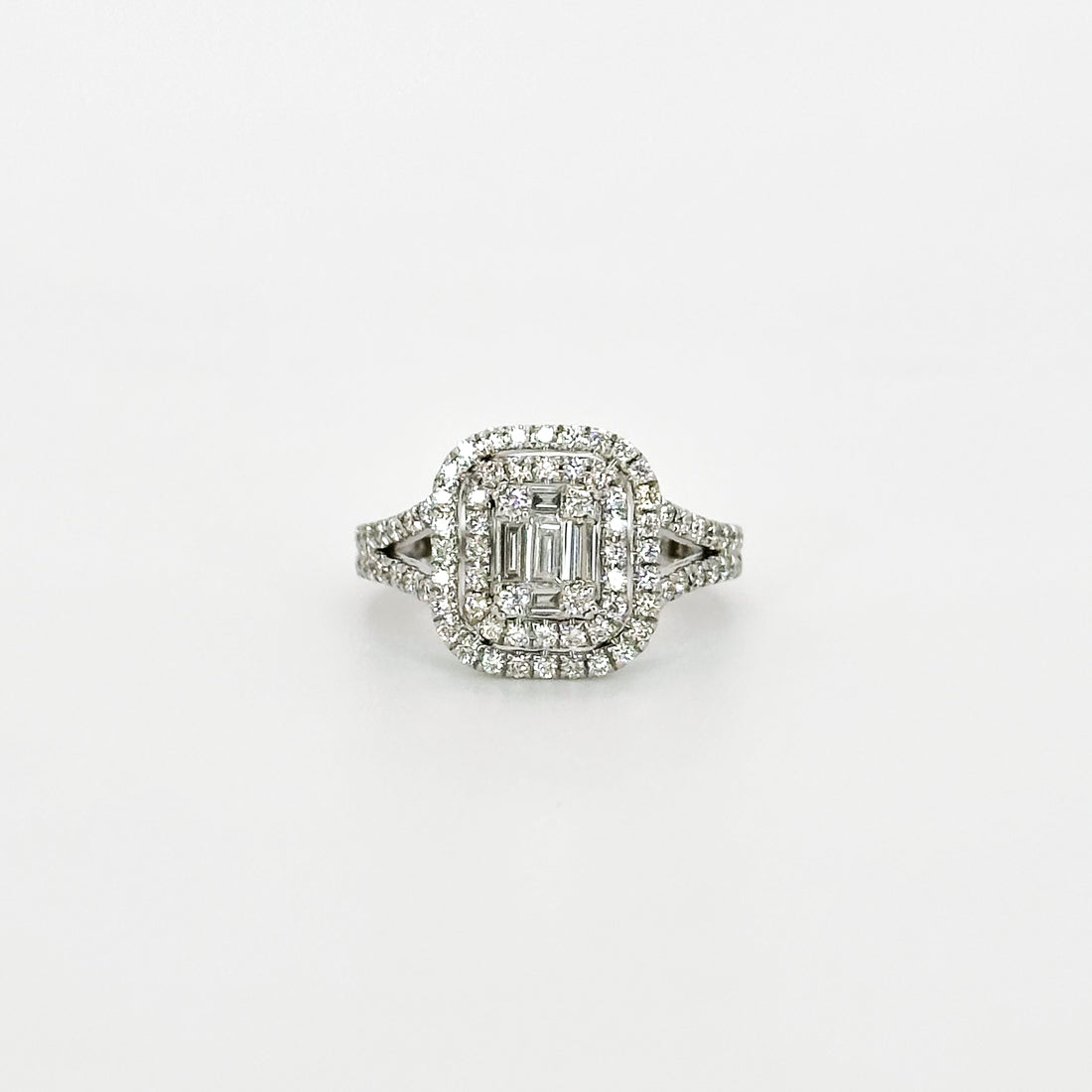Diamond Cluster Ring in White Gold