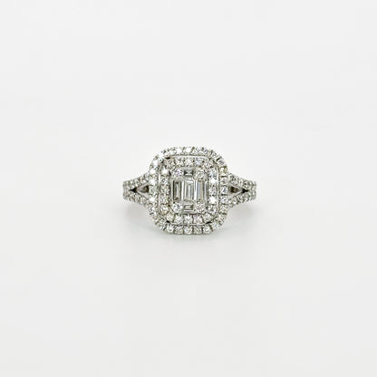 Diamond Cluster Ring in White Gold