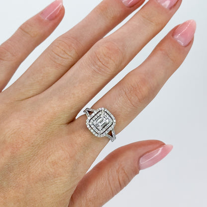 Diamond Cluster Ring in White Gold