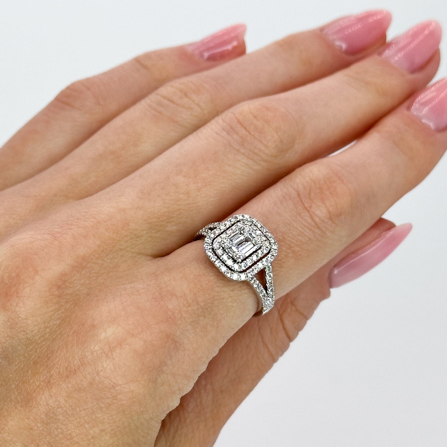 Diamond Cluster Ring in White Gold