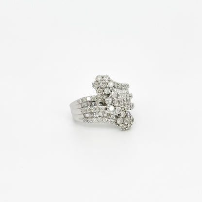 Three Daisy Clusters Diamond ring