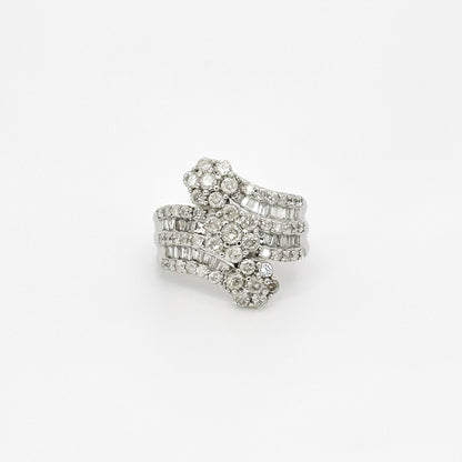 Three Daisy Clusters Diamond ring