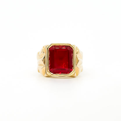 Unisex Red Sapphire Ring