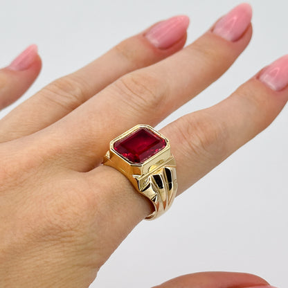 Unisex Red Sapphire Ring