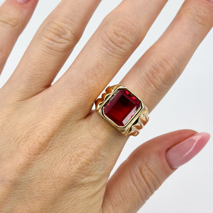 Unisex Red Sapphire Ring