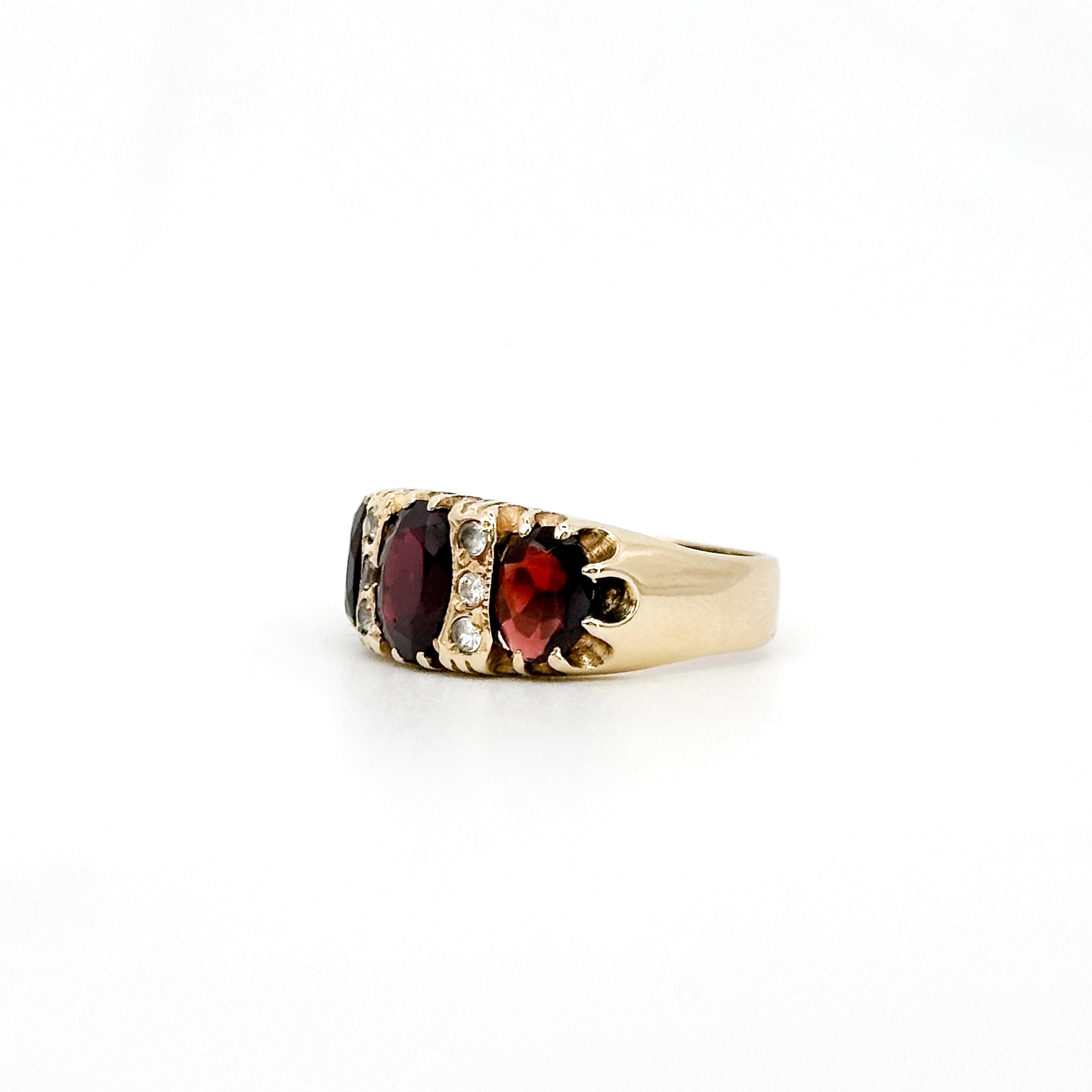 Vintage Garnet Trilogy Ring