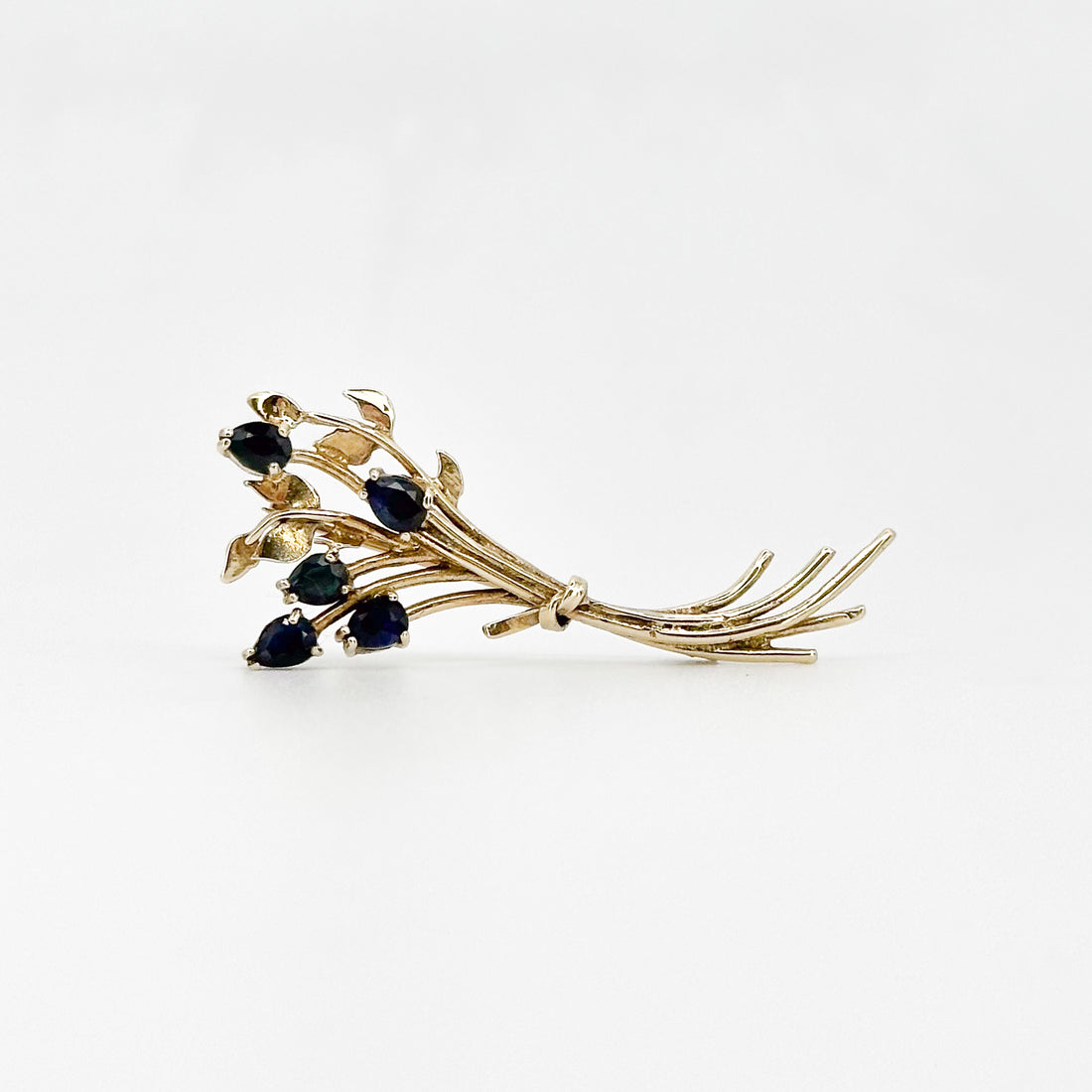 Gold Brooch with Sapphires