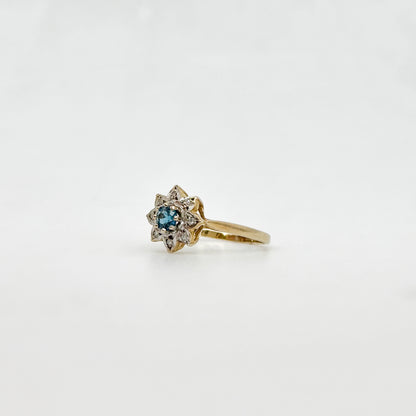 Blue Topaz Daisy Cluster