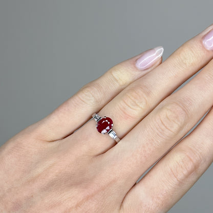 1.37ct Ruby and Diamond Trilogy Ring