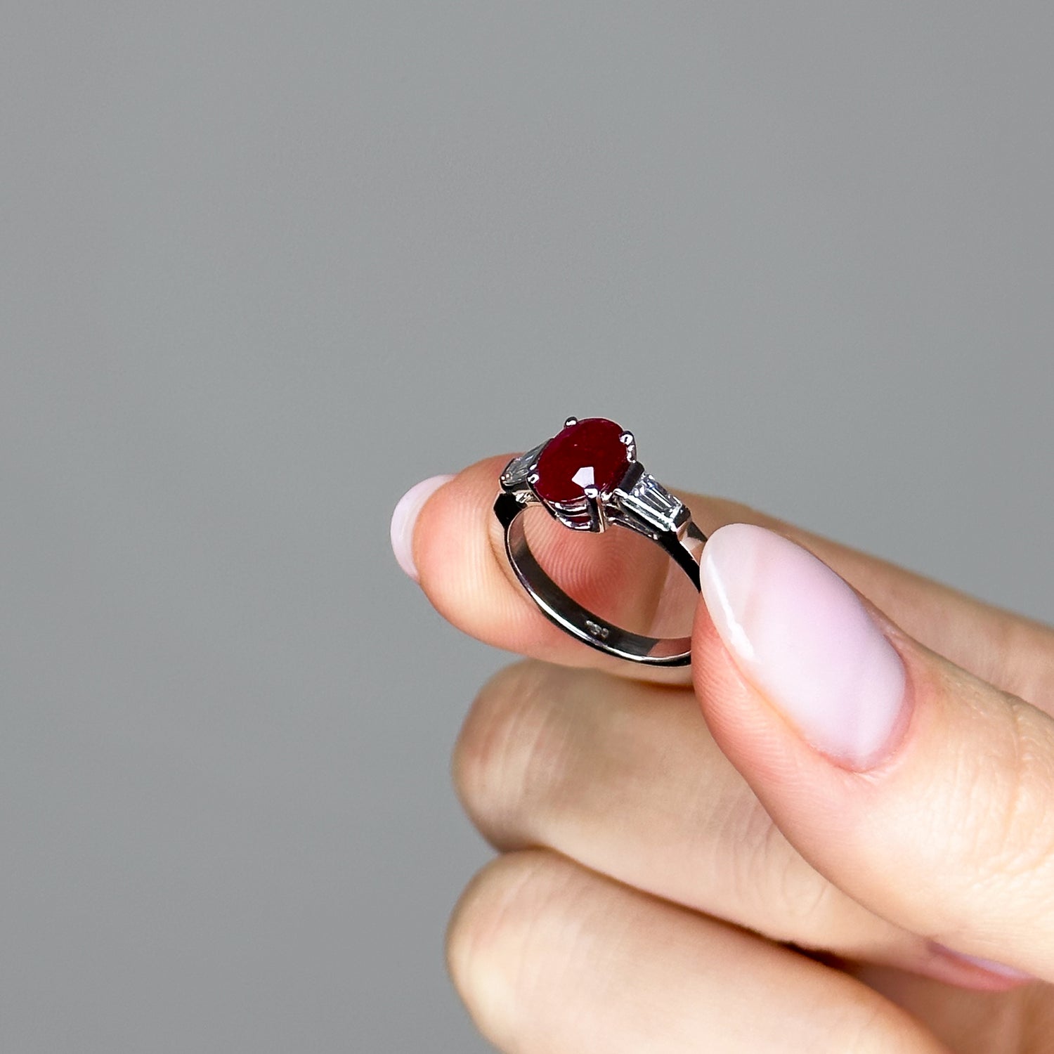 1.37ct Ruby and Diamond Trilogy Ring