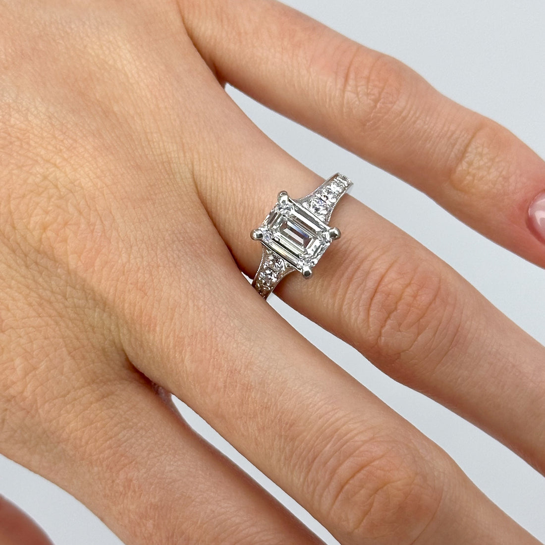 2.01ct Lab-Grown Emerald Cut Diamond Ring