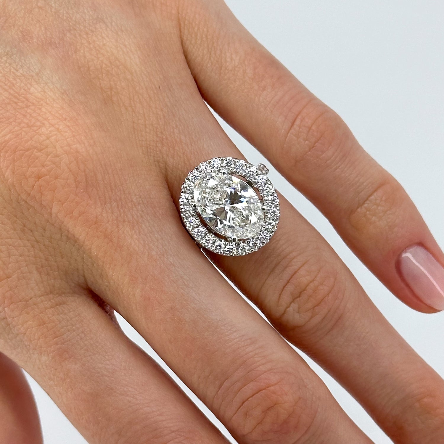 4.26ct Lab-Grown Oval Cut Diamond Ring