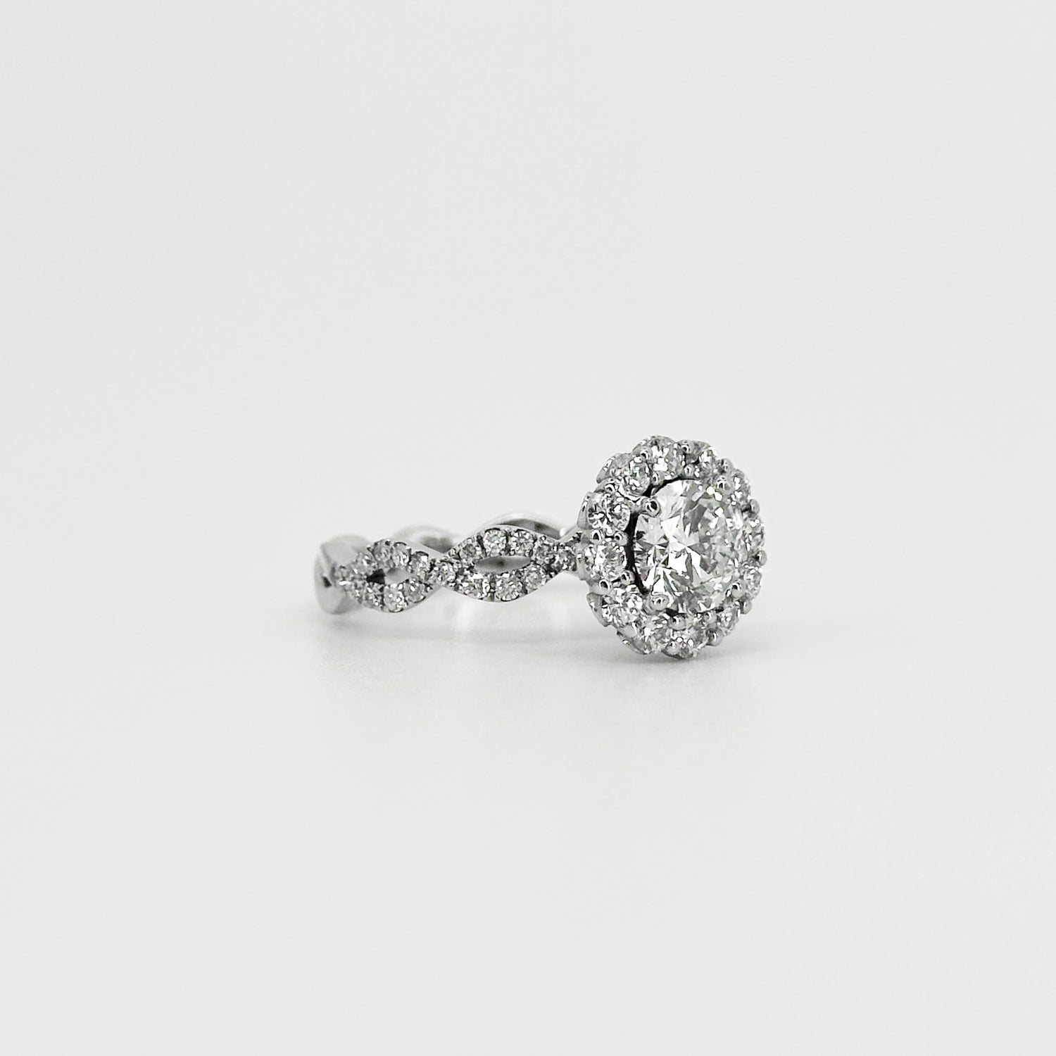 1.00ct Lab-Grown Diamond Ring with Diamond Halo