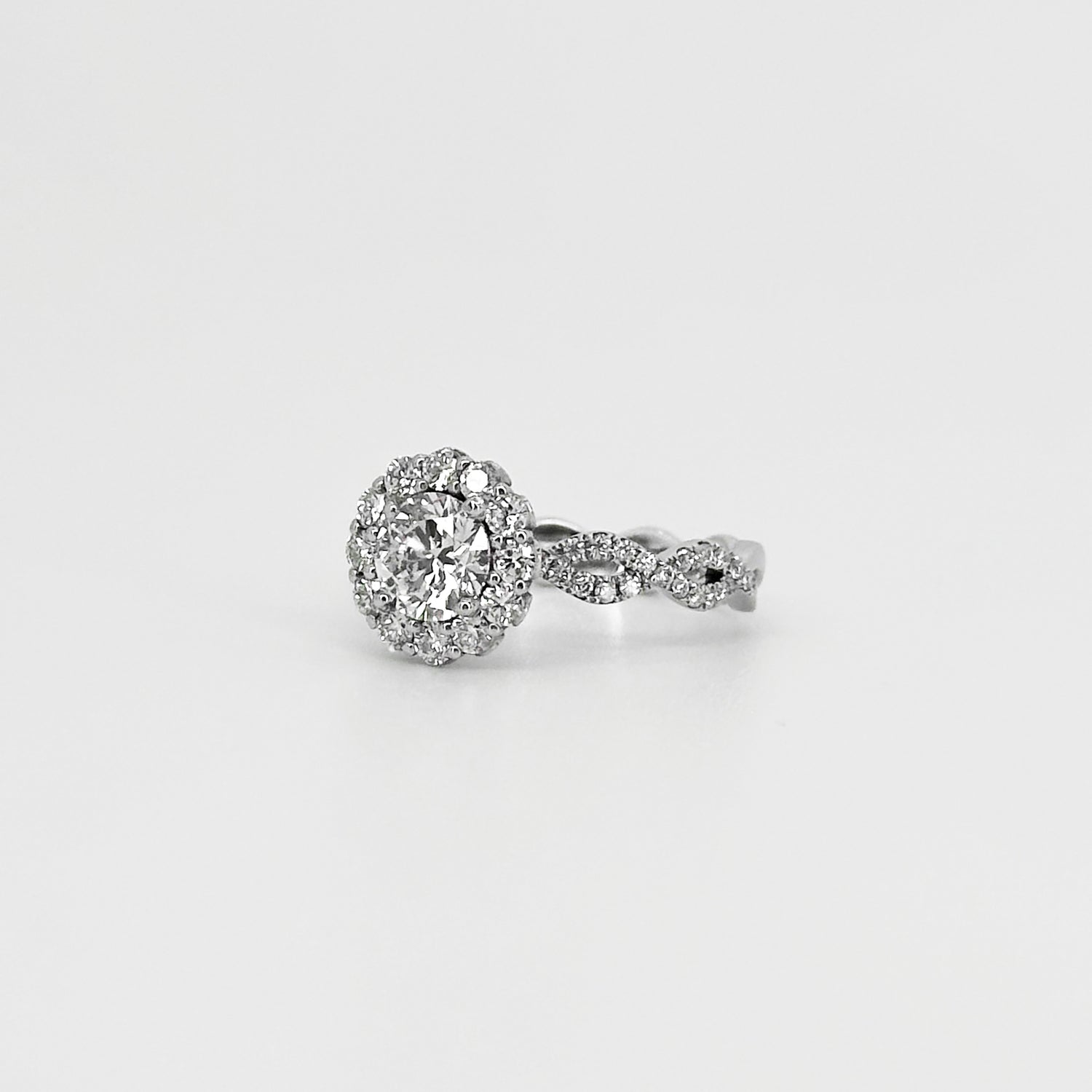 1.00ct Lab-Grown Diamond Ring with Diamond Halo