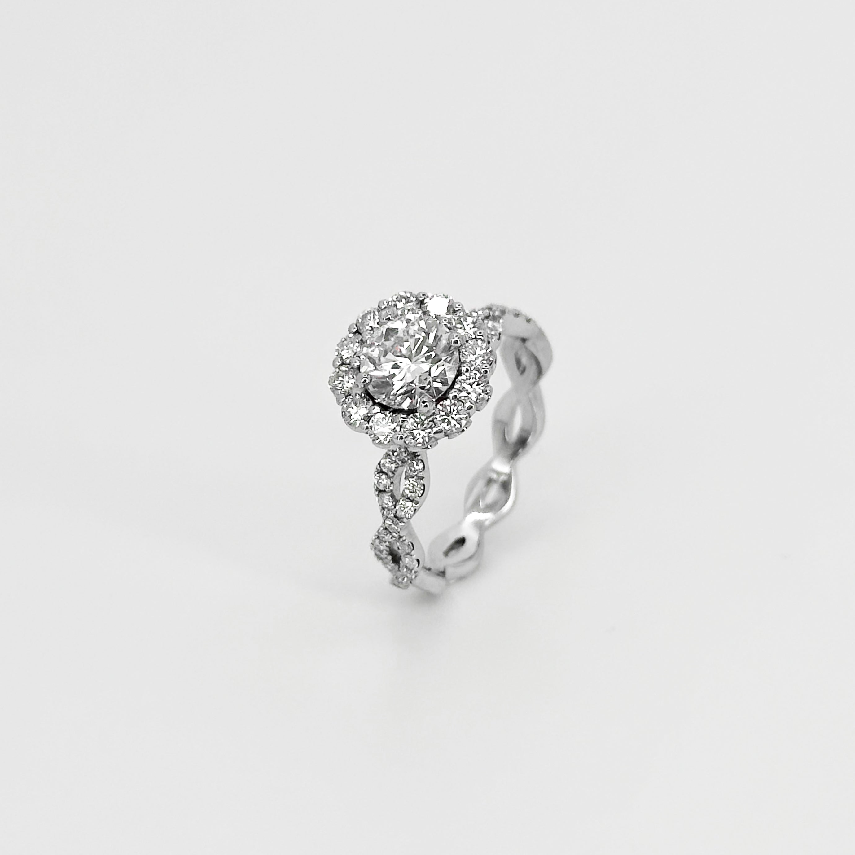 1.00ct Lab-Grown Diamond Ring with Diamond Halo