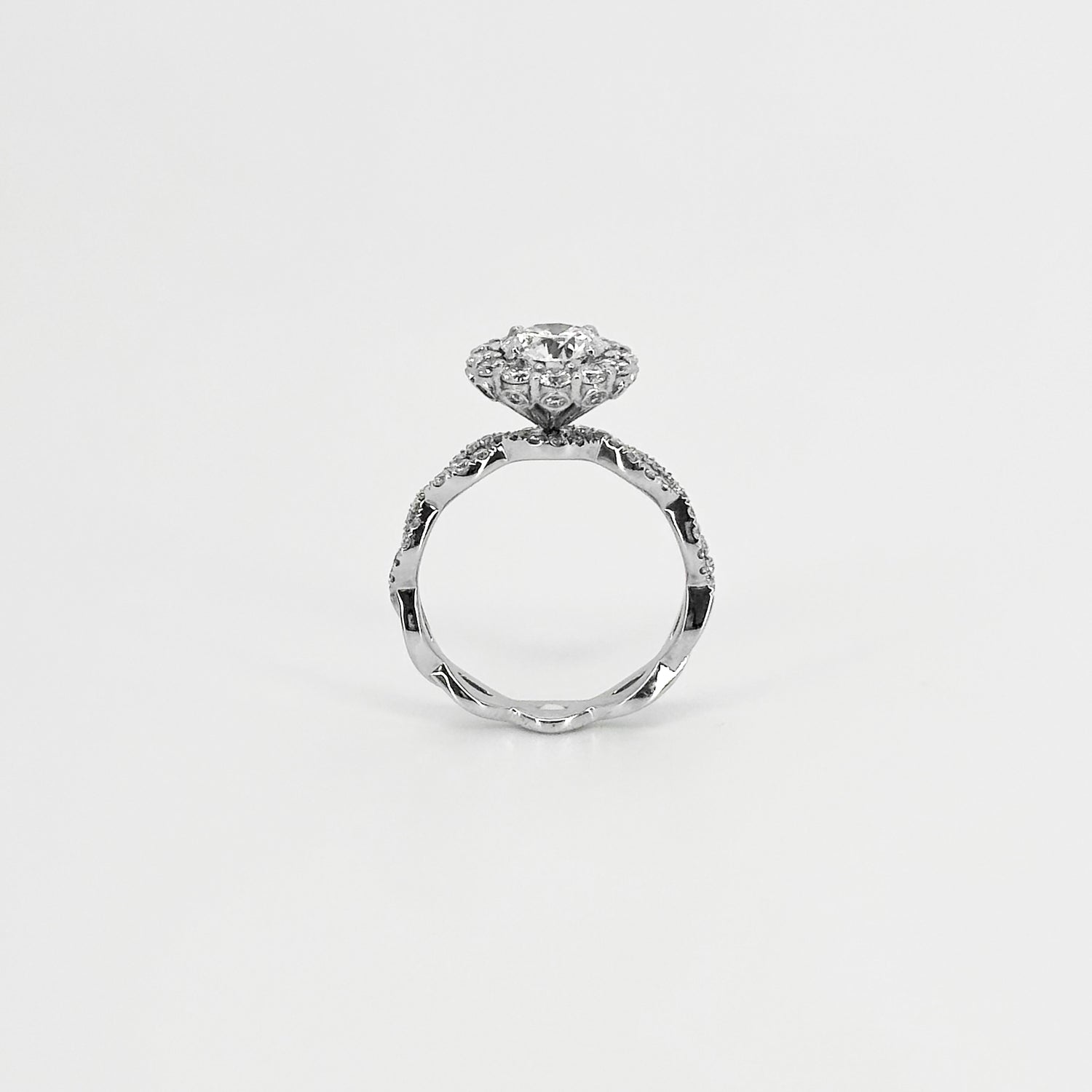 1.00ct Lab-Grown Diamond Ring with Diamond Halo