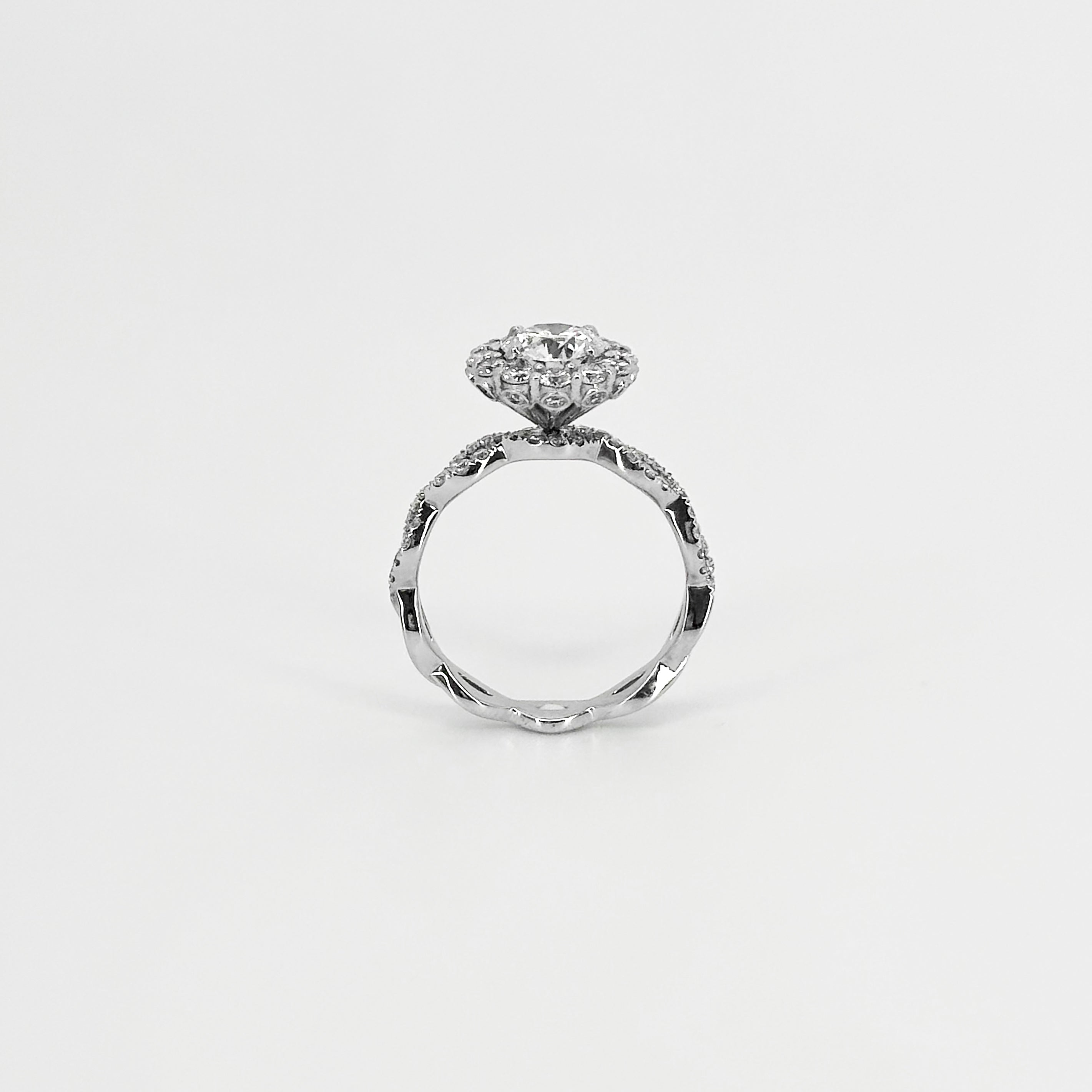 1.00ct Lab-Grown Diamond Ring with Diamond Halo