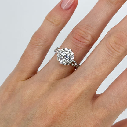 1.00ct Lab-Grown Diamond Ring with Diamond Halo