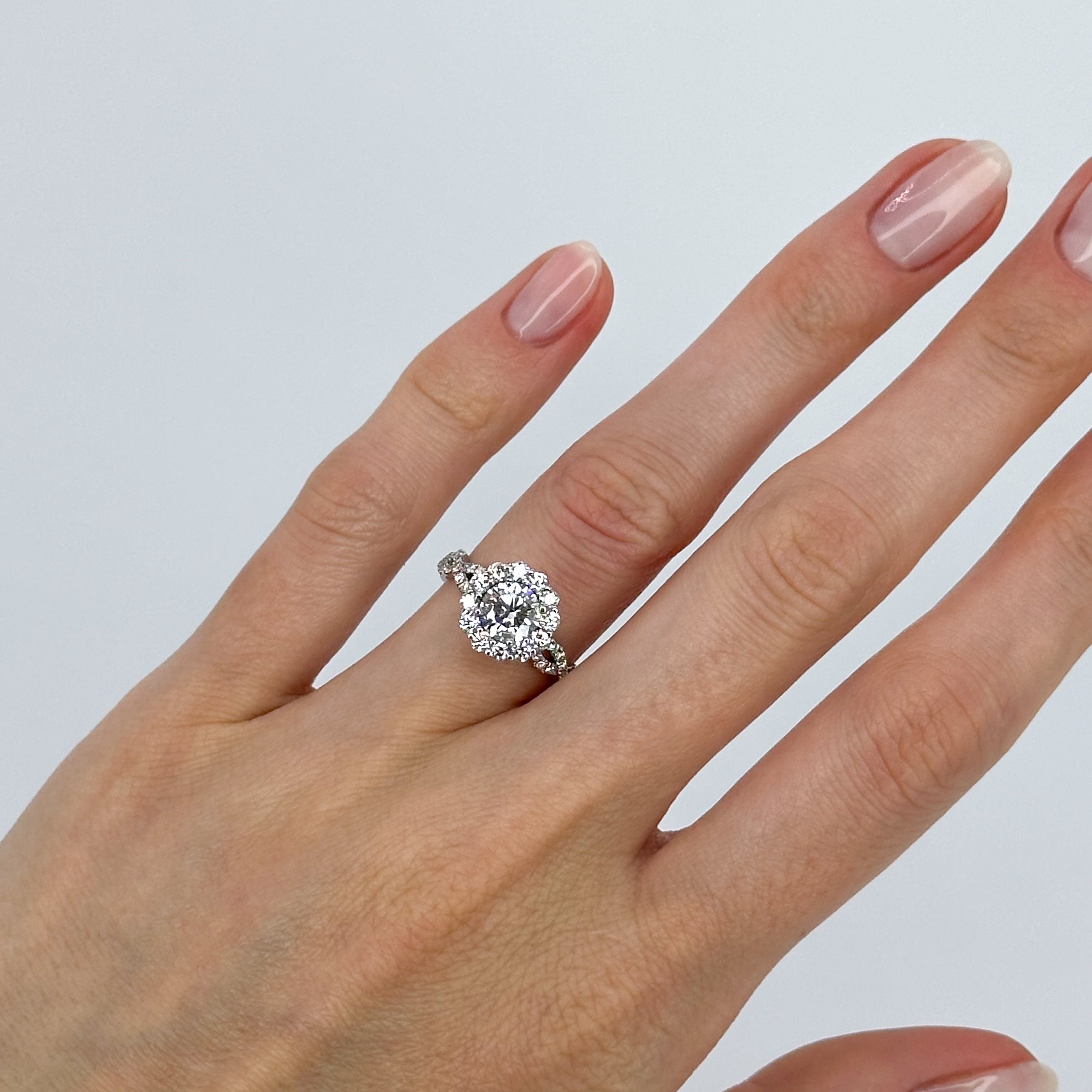 1.00ct Lab-Grown Diamond Ring with Diamond Halo