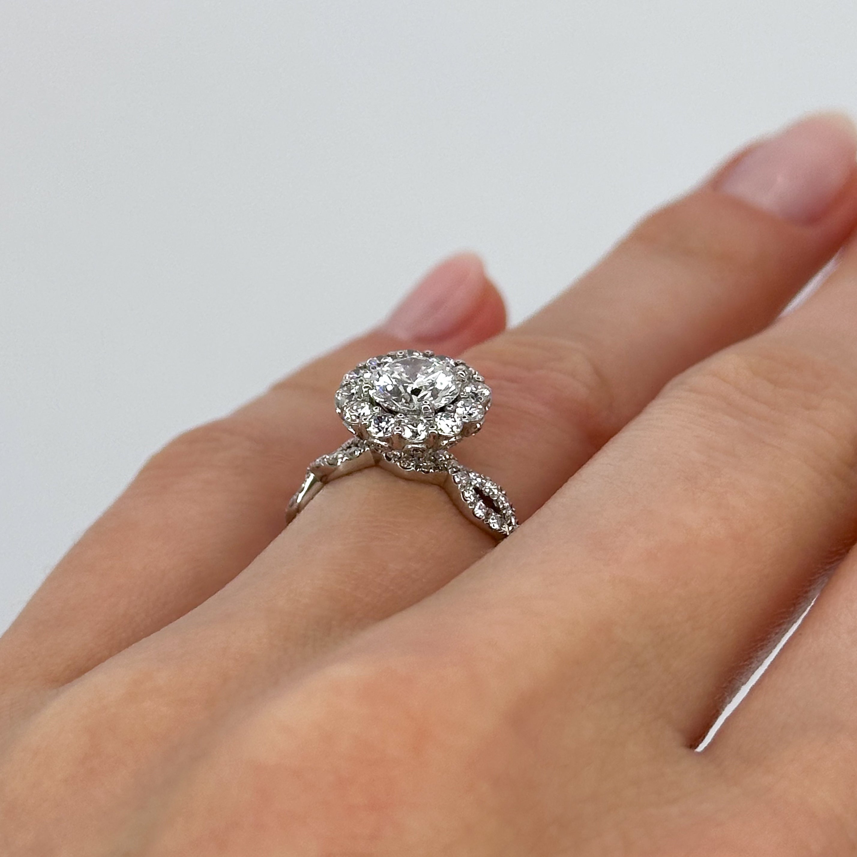 1.00ct Lab-Grown Diamond Ring with Diamond Halo