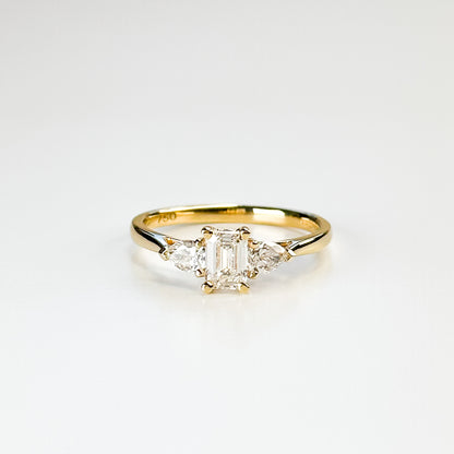0.50ct Emerald Cut Diamond Trilogy Ring
