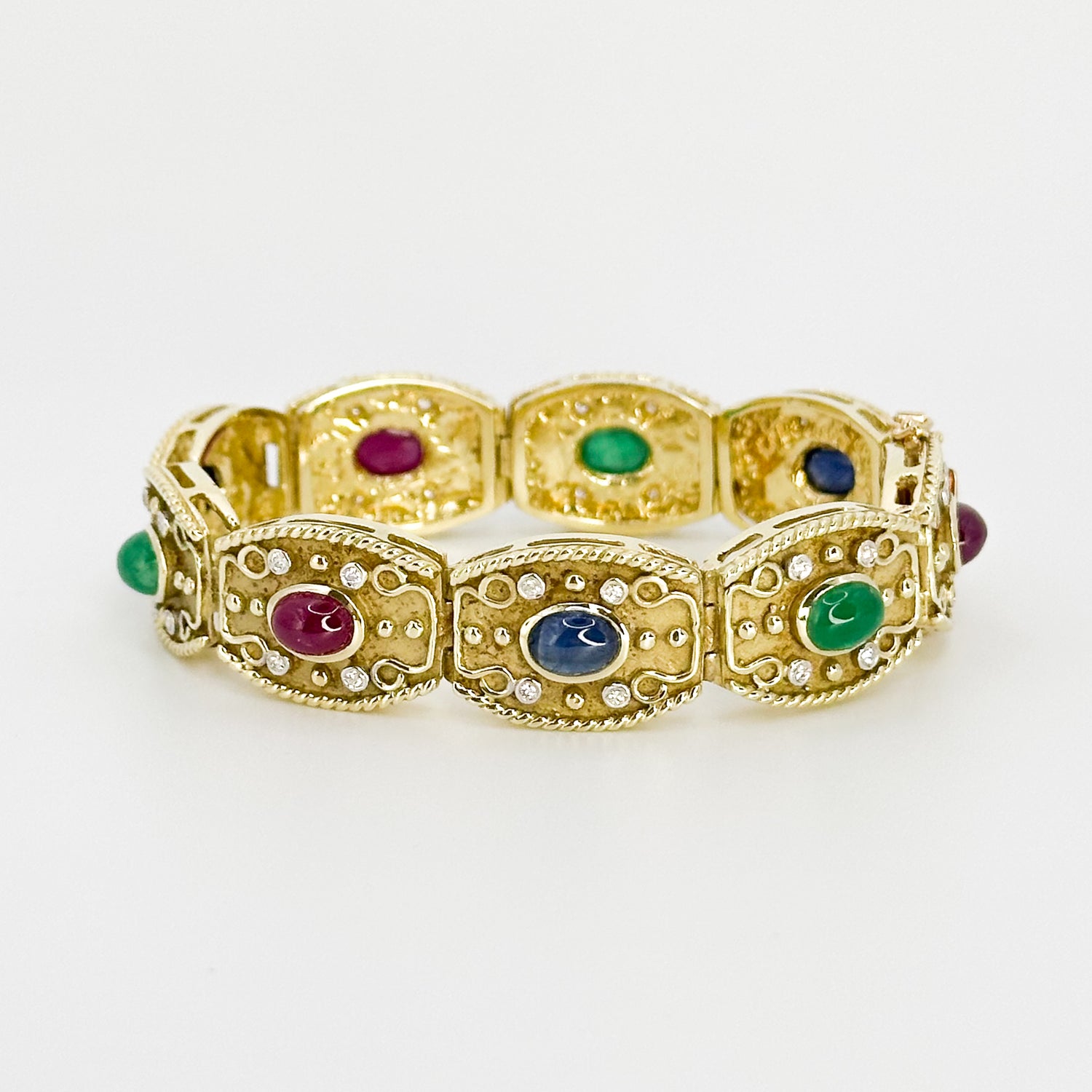 Vintage Yellow Gold Bracelet with Gemstones