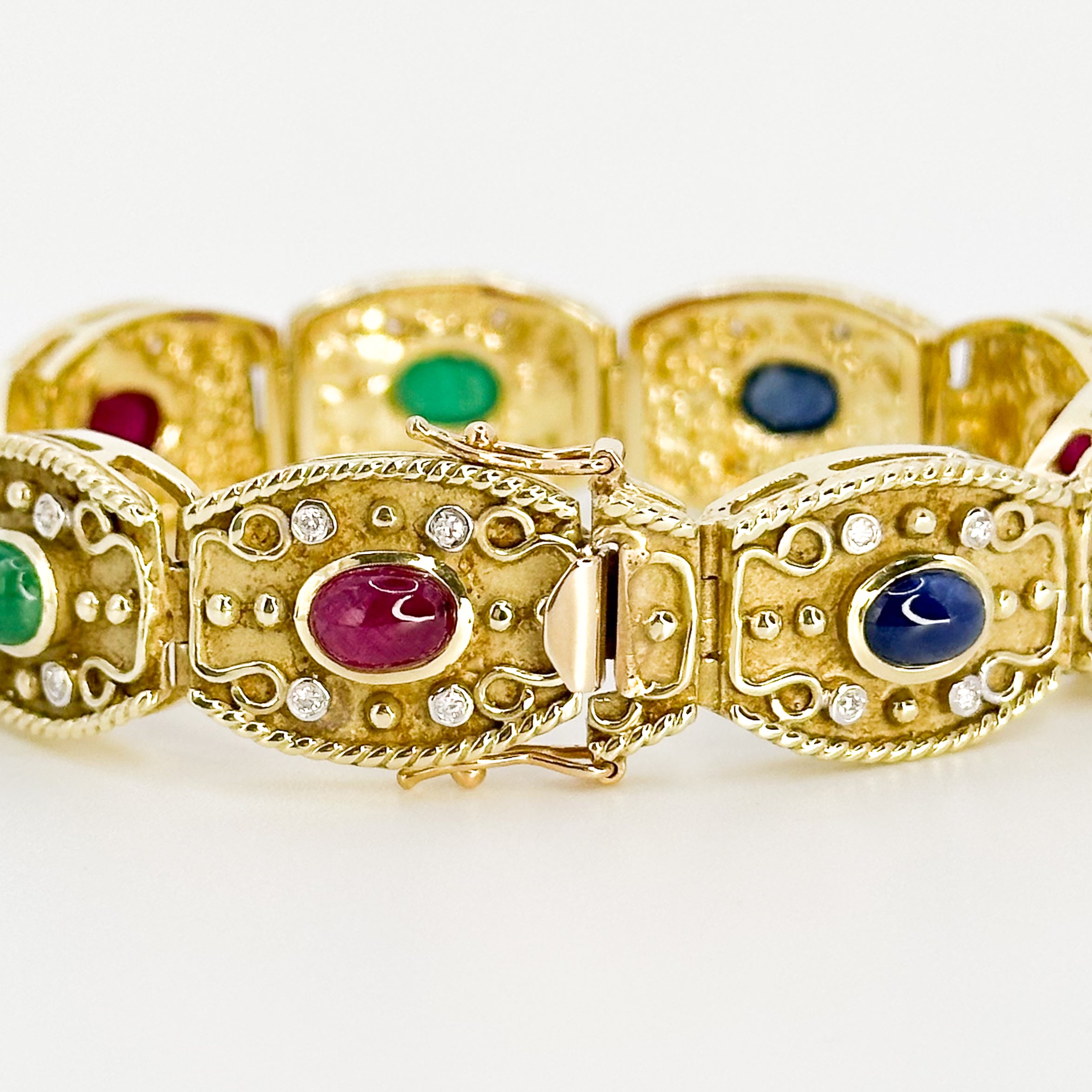 Vintage Yellow Gold Bracelet with Gemstones