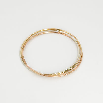 Hammered Crossover Bangle Bracelet