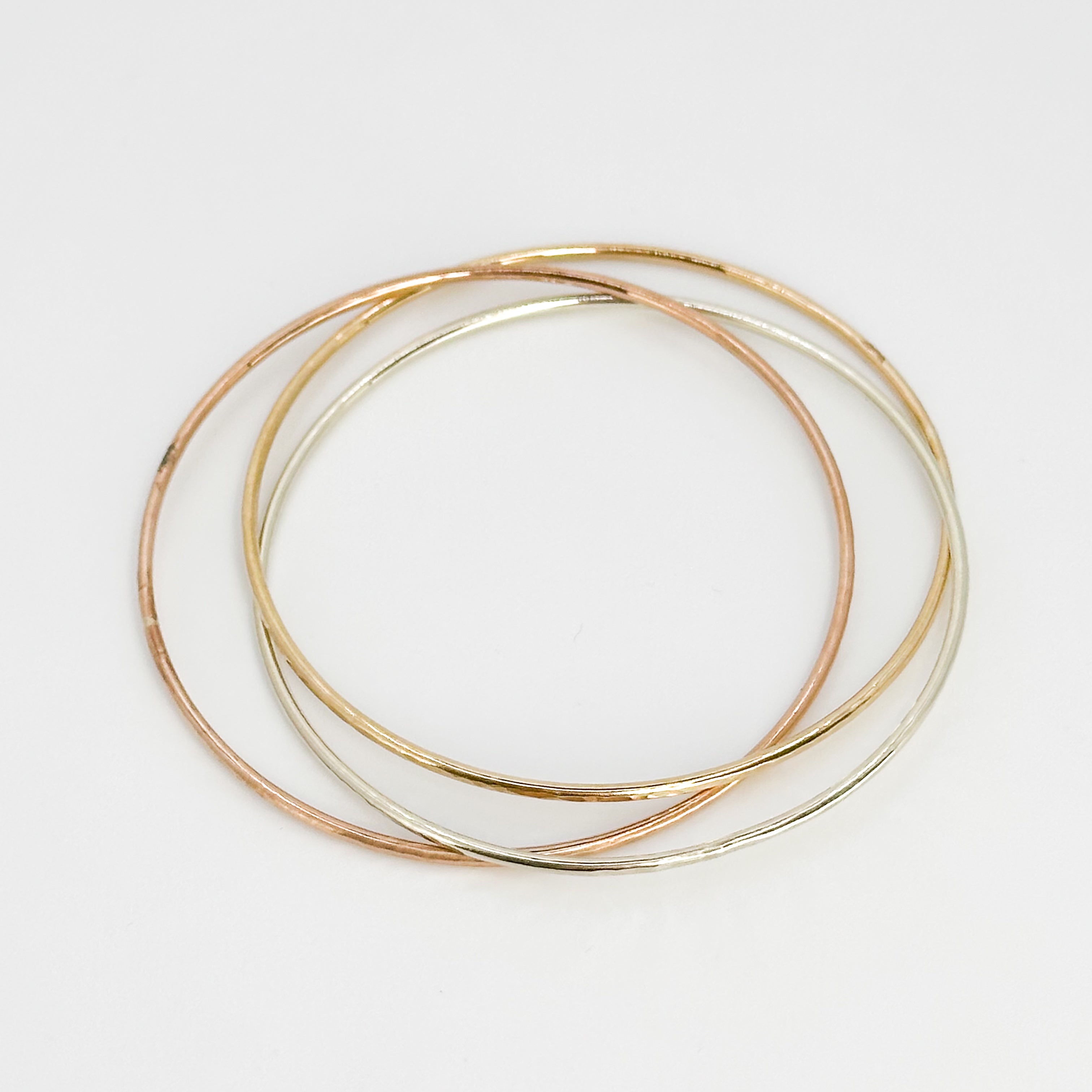 Hammered Crossover Bangle Bracelet