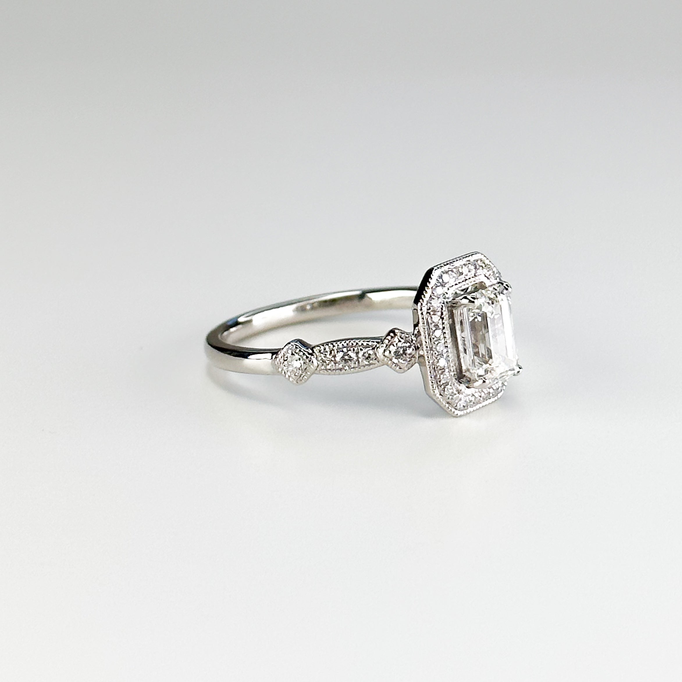0.80ct Emerald Cut Diamond Ring