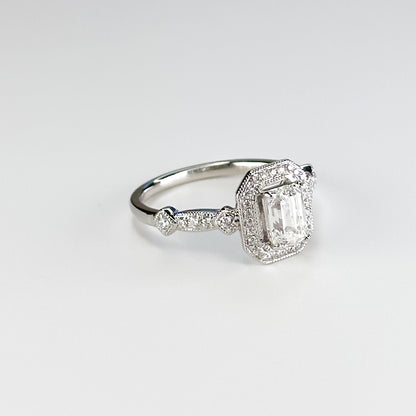 0.80ct Emerald Cut Diamond Ring