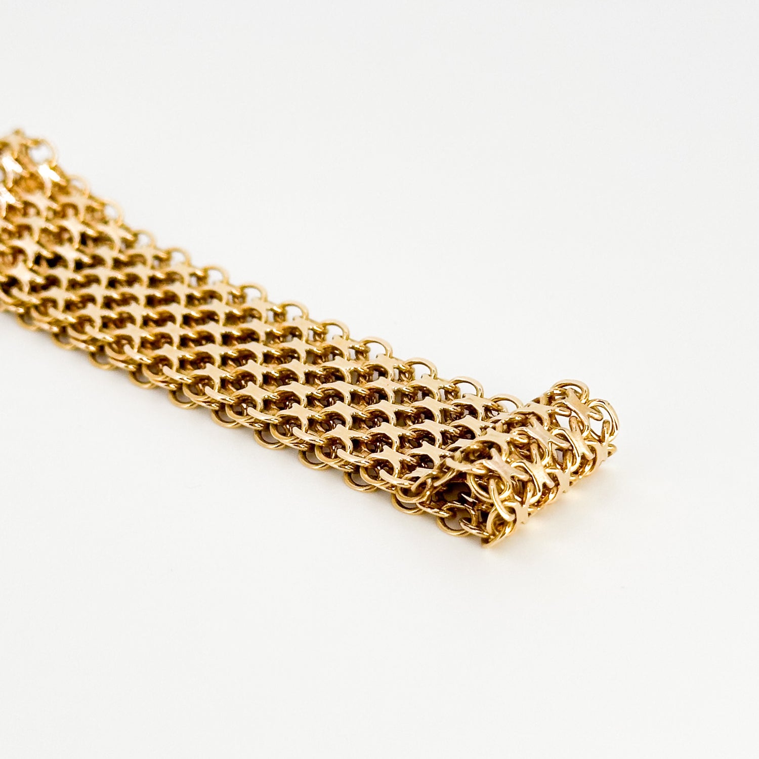 Vintage Wide Yellow Gold Bracelet