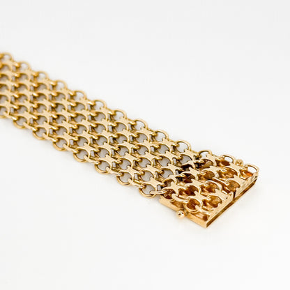 Vintage Wide Yellow Gold Bracelet