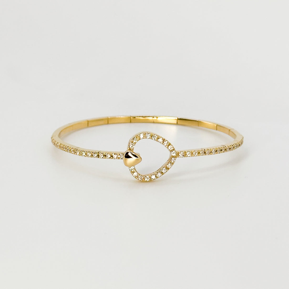 Yellow Gold Bangle Bracelet with Diamonds