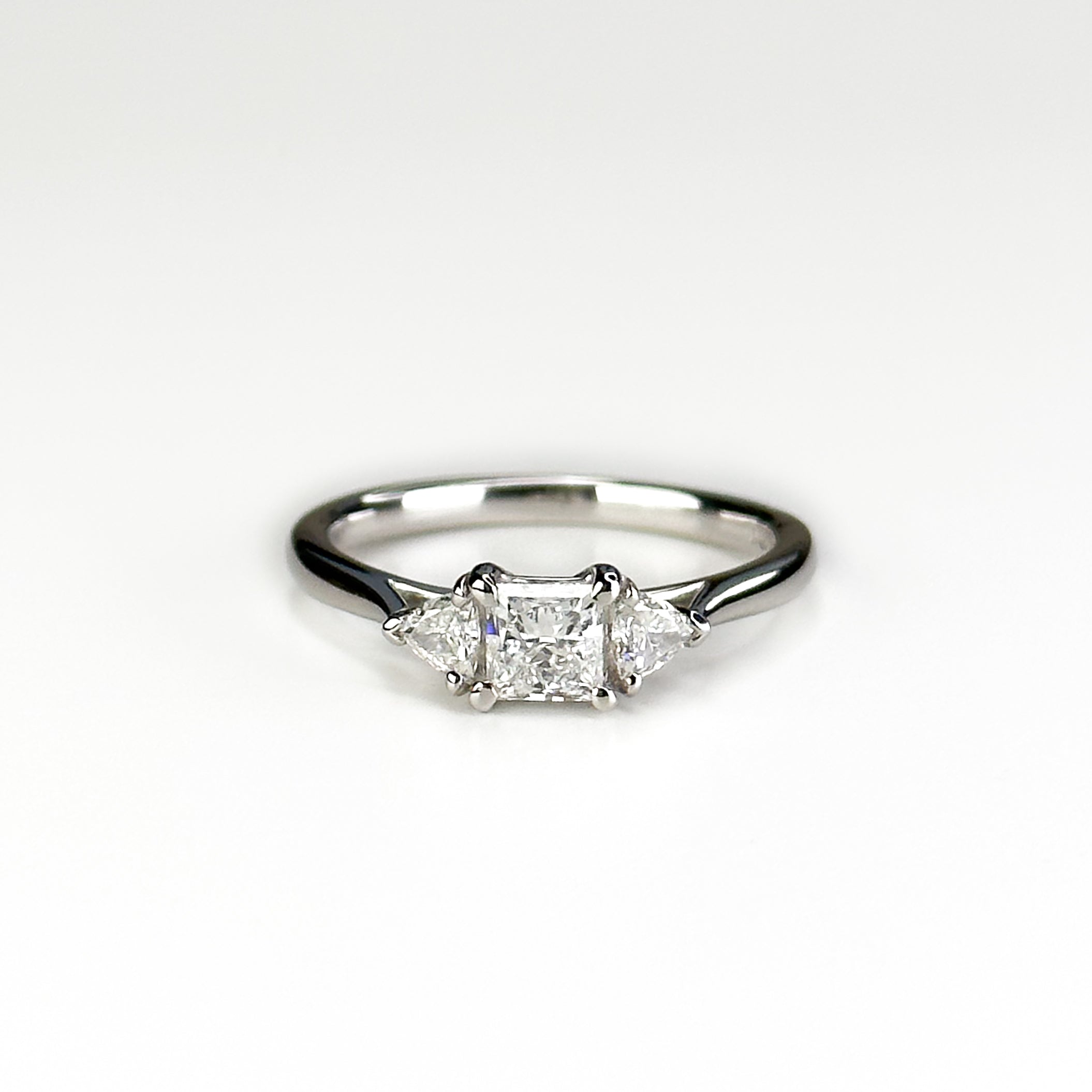 Diamond Trilogy Ring with 0.50ct Princess Centre Stone