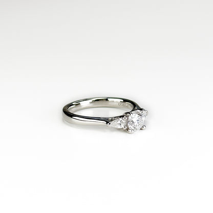 Diamond Trilogy Ring with 0.58ct Round Centre Stone