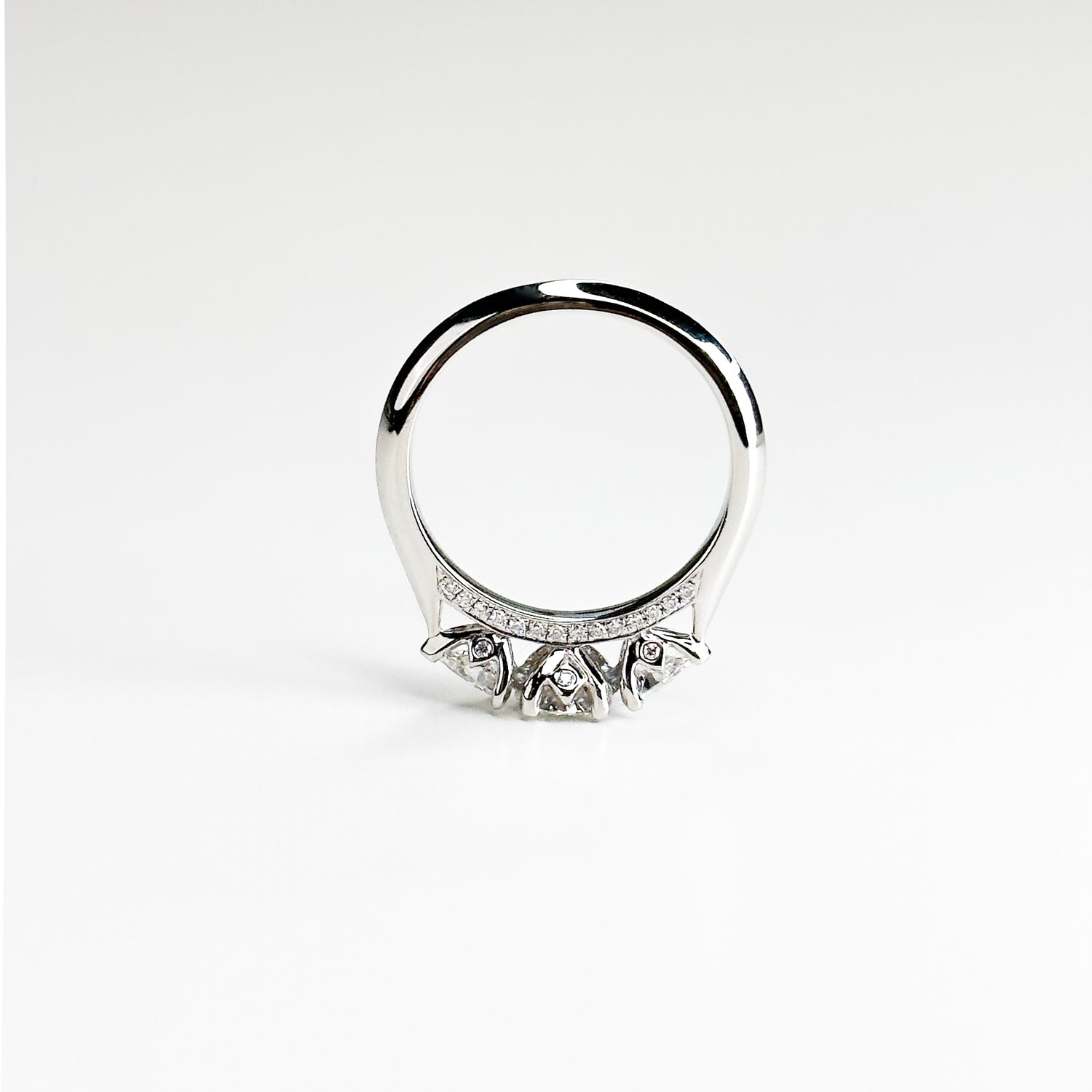 Diamond Trilogy Ring with 0.50ct Round Cut Centre Stone