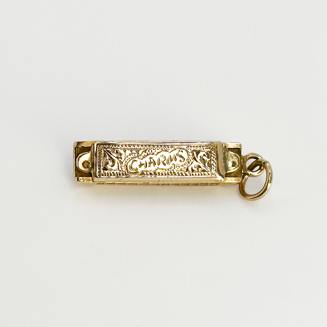 Yellow Gold Vintage Harmonica Charm