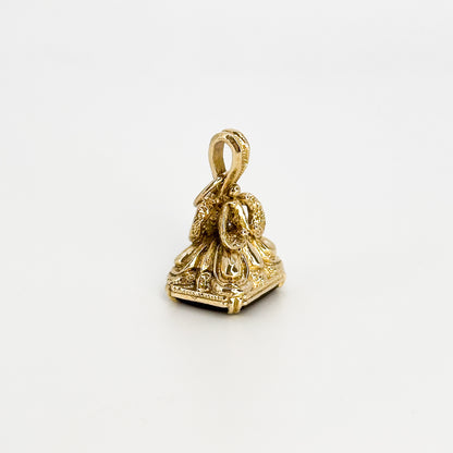 Yellow Gold Embossed Seal Charm