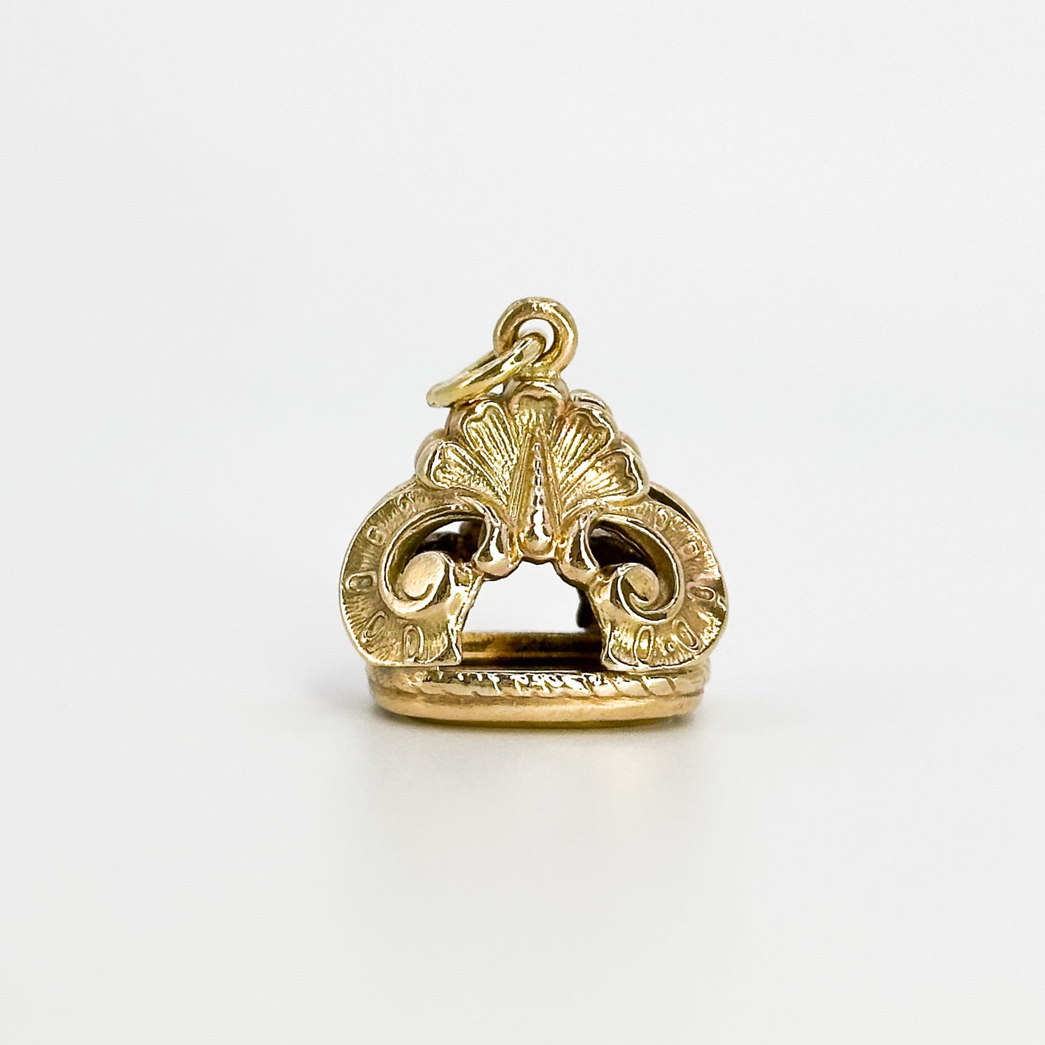 Yellow Gold Embossed Seal Charm