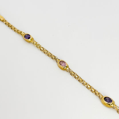 Yellow Gold Bracelet with Amethyst